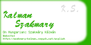 kalman szakmary business card